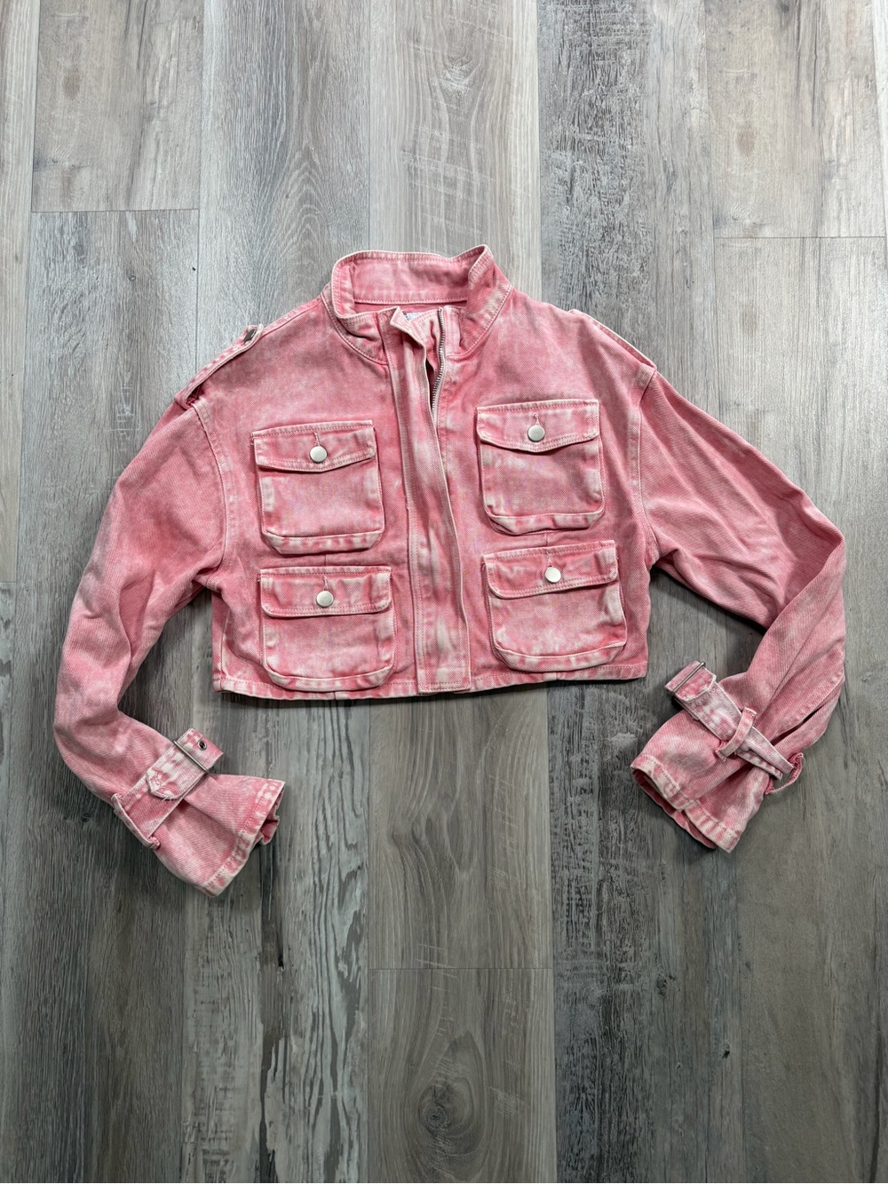 Cropped Pink Utility Jacket - Women's